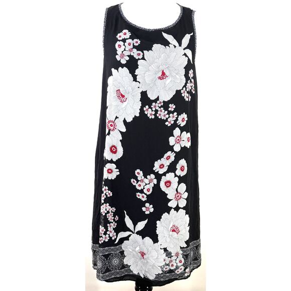 Max Studio Aline Oriental Shift Dress Size Medium - Picture 1 of 7
